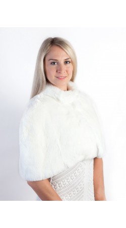 White Rex Fur Shawl